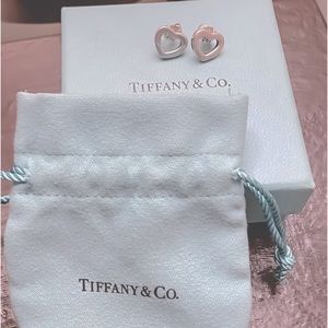 Tiffany & Co. Sterling Silver Heart Stud Earrings
